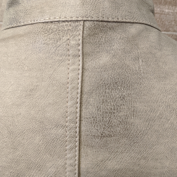 Bernardo Taupe Faux Leather Zipped Jacket Medium - Picture 3 of 8